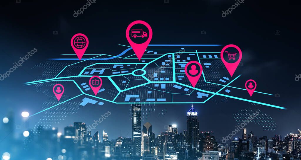 Mapa estilizado destacando região de Itajaí